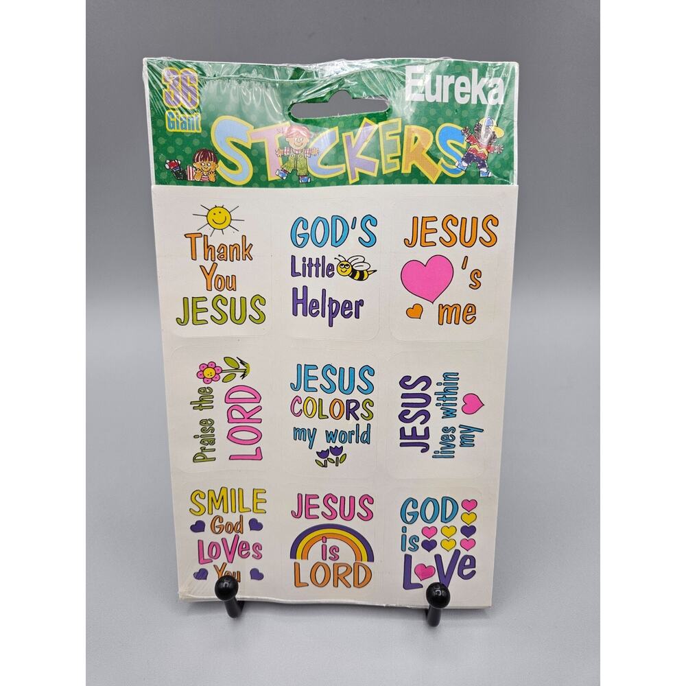 Vintage Eureka Stickers Jesus Loves Me Religious Sealed Praise the Lord